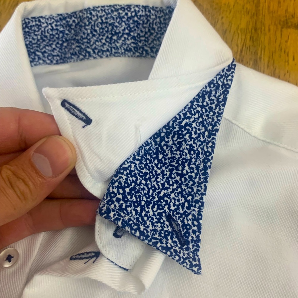 White and blue Primark Shirt Mens Small Slim Fit